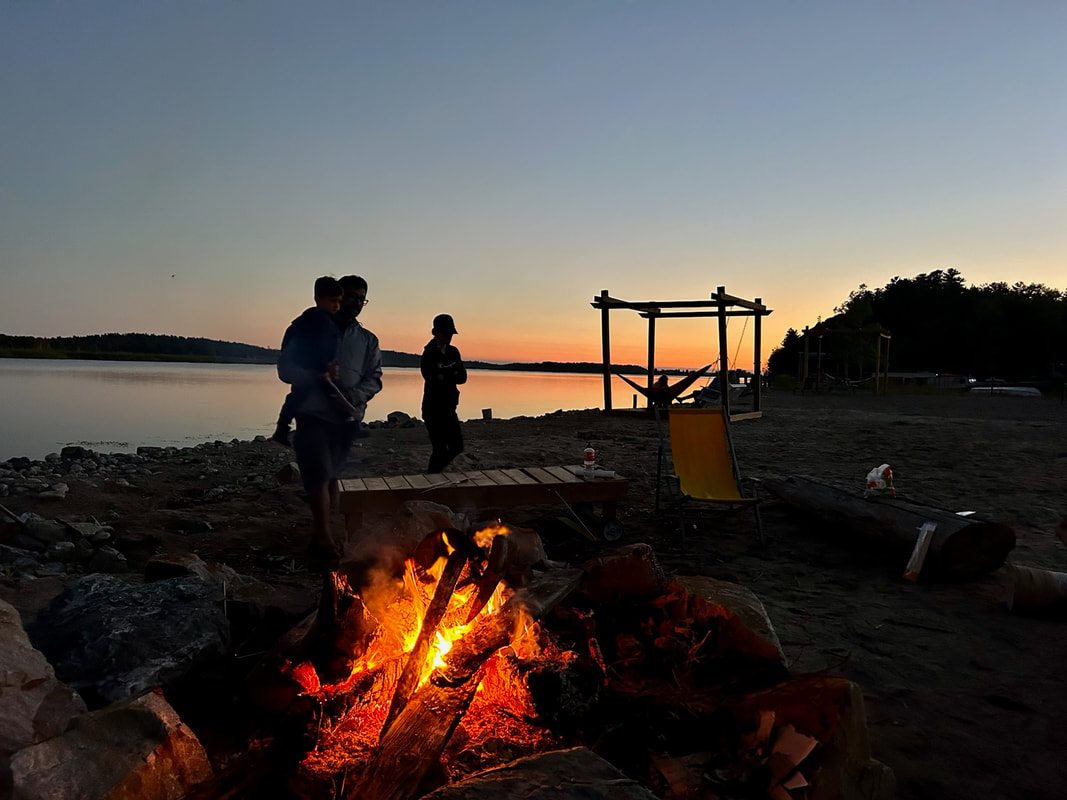 Campfires on the beach in Spanish River Resort & Campground